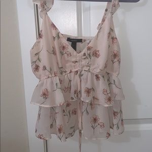 Pink floral top forever 21